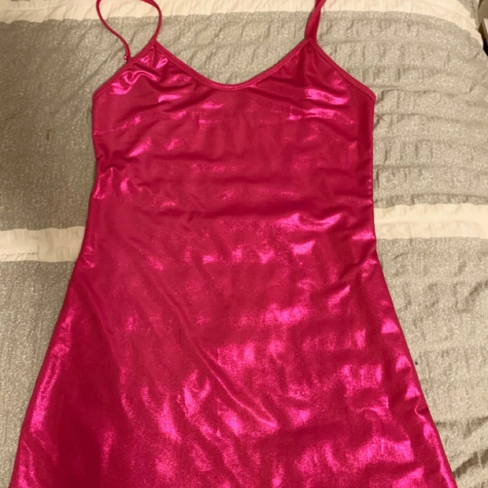 Pink silky dress